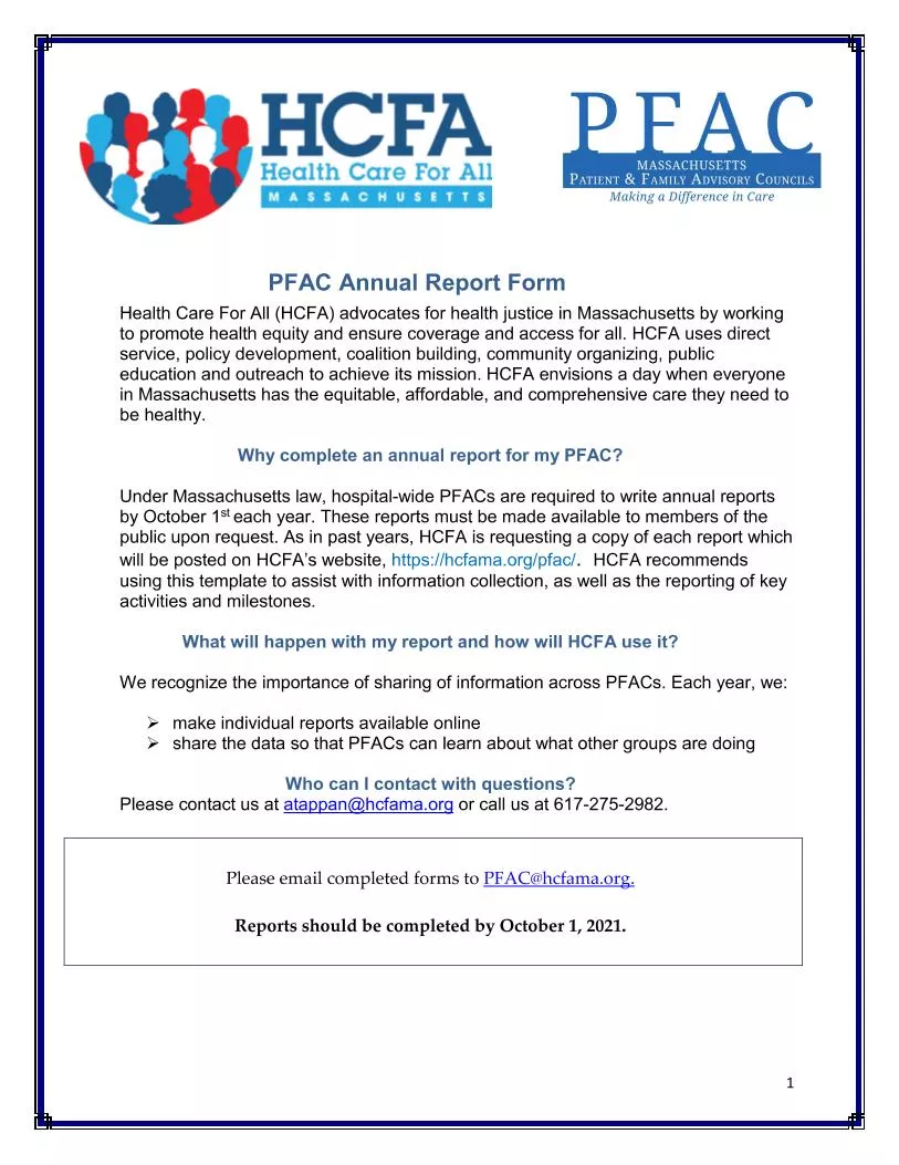 PFAC Annual Report 2021