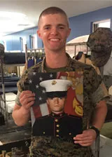 Bobby Rockwell, a patients son, after graduating from boot camp.